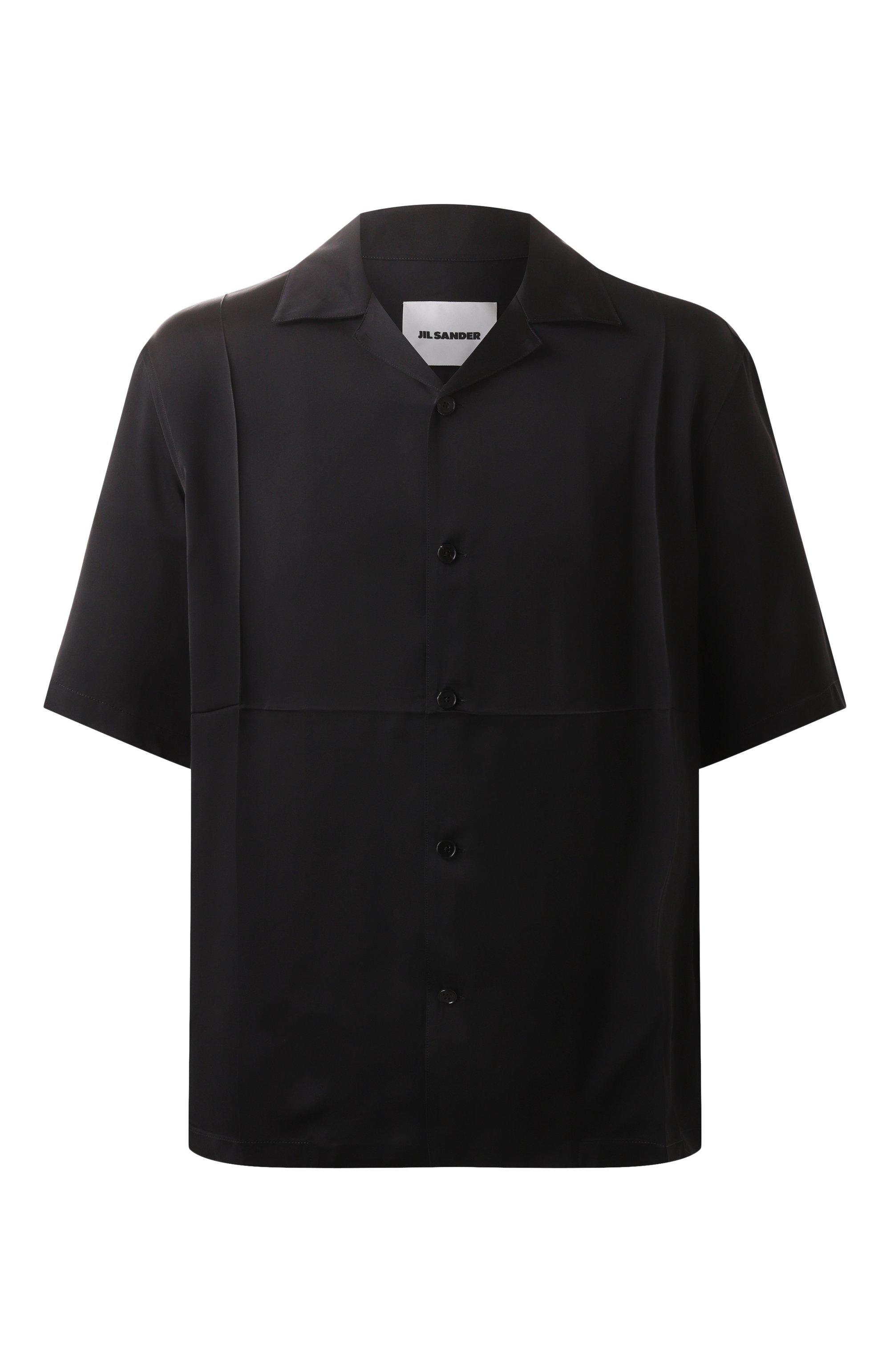 Рубашка из вискозы JIL SANDER черного цвета по цене 130000 руб., арт. J23DL0107/J65022, фото 1 Рубашка из вискозы JIL SANDER, арт. J23DL0107/J65022, фото 1