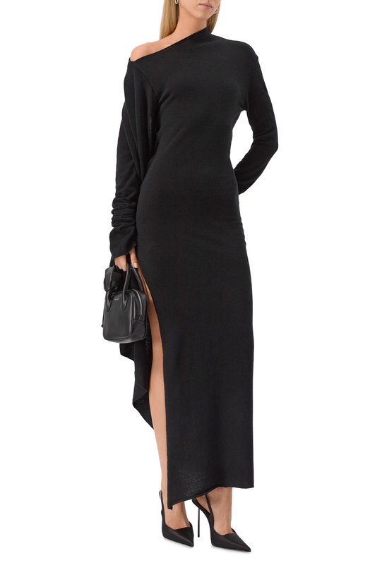 Шерстяное платье Ann Demeulemeester B0013182/KN073 Чёрный  B0013182/KN073 Фото 2