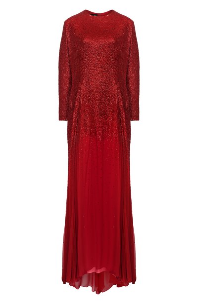 Женское шелковое платье с отделкой пайетками OSCAR DE LA RENTA, арт. 19PE014SCH/18