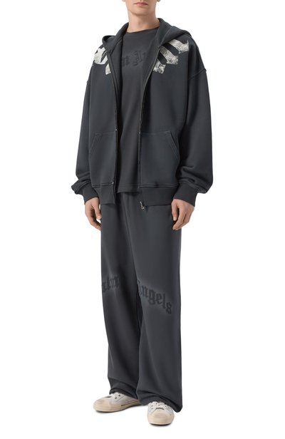 Хлопковые джоггеры PALM ANGELS темно-серого цвета по цене 59950 руб., арт. PAMCH001FL003, фото 2 Хлопковые джоггеры PALM ANGELS, арт. PAMCH001FL003, фото 2