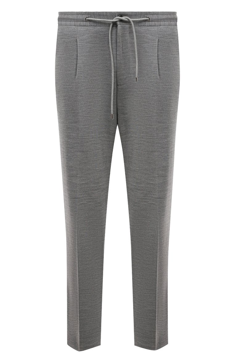 Мужские брюки из шерсти и хлопка CORNELIANI светло-серог�о цвета, арт. 934L19-9318800 | Фото 1 (Материал внешний: Шерсть, Хлопок; Длина (брюки, джинсы): Стандартные; Стили: Кэжуэл; Случай: Повседневный; Автоматизация ТО: Проставлено; Автоматизация состава: Проставлено)