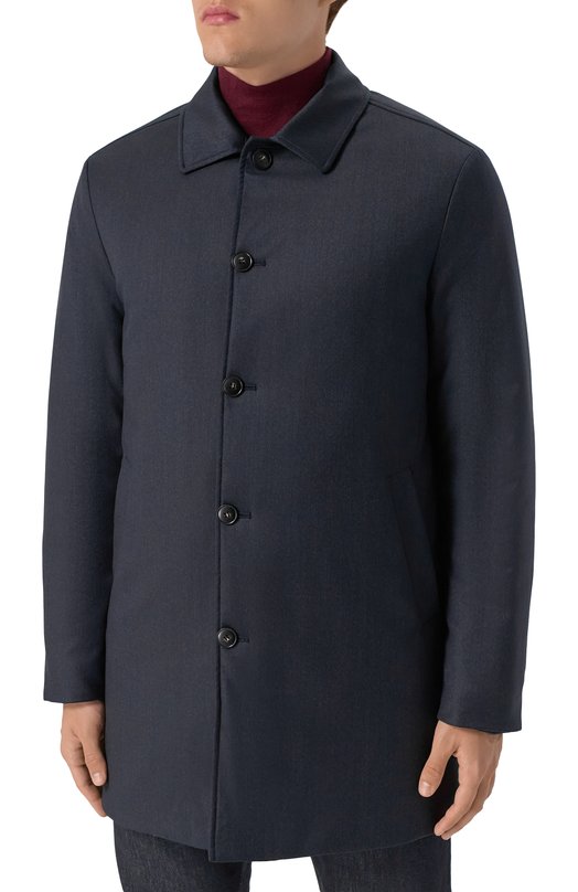 Шерстяное пальто Canali 010510U/AA03799 Синий  010510U/AA03799 Фото 3