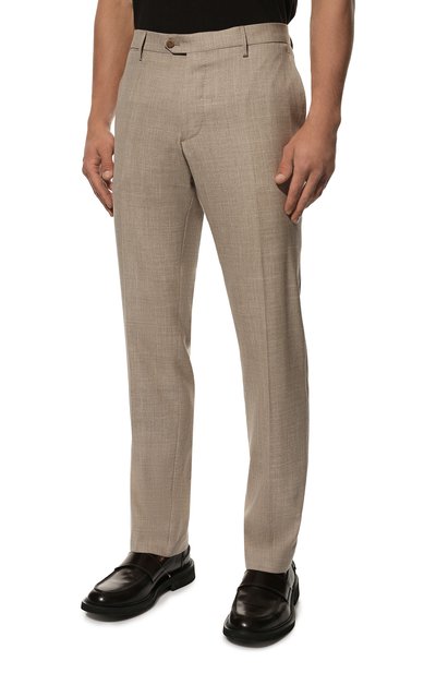 Брюки из шерсти и шелка ANDREA CAMPAGNA бежевого цвета по цене 69950 руб., арт. ZIP/1/LP183U, фото 3 Брюки из шерсти и шелка ANDREA CAMPAGNA, арт. ZIP/1/LP183U, фото 3