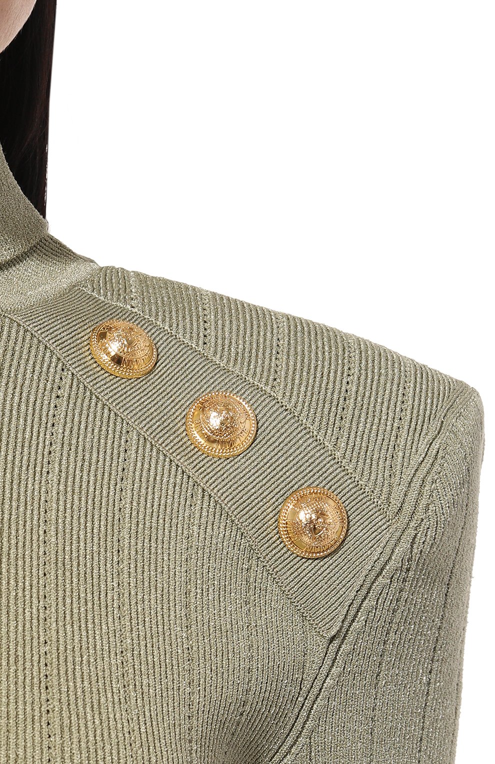 Водолазка из вискозы BALMAIN светло-зеленого цвета по цене 127500 руб., арт. DF0KH000/KB07, фото 5 Водолазка из вискозы BALMAIN, арт. DF0KH000/KB07, фото 5