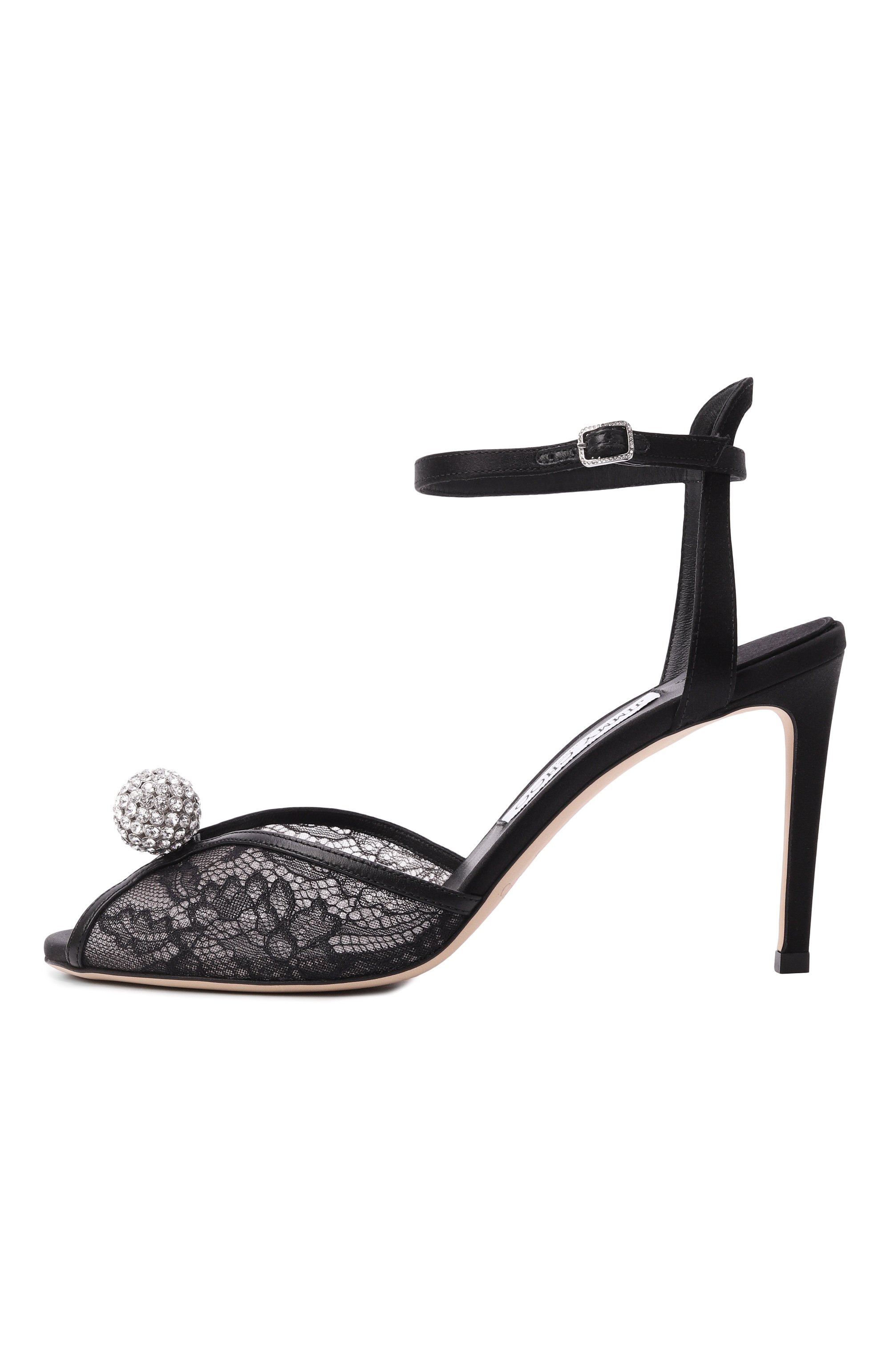 Комбинированные босоножки sacora 85 JIMMY CHOO, арт. SAC0RA 85/FNB, фото 4