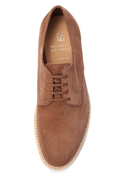 Замшевые дерби BRUNELLO CUCINELLI светло-коричневого цвета по цене 164500 руб., арт. MZUPAIX652, фото 5 Замшевые дерби BRUNELLO CUCINELLI, арт. MZUPAIX652, фото 5