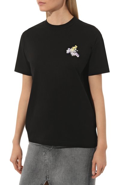 Хлопковая футболка OFF-WHITE черного цвета по цене 46300 руб., арт. OWAA089F22JER002, фото 3 Хлопковая футболка OFF-WHITE, арт. OWAA089F22JER002, фото 3