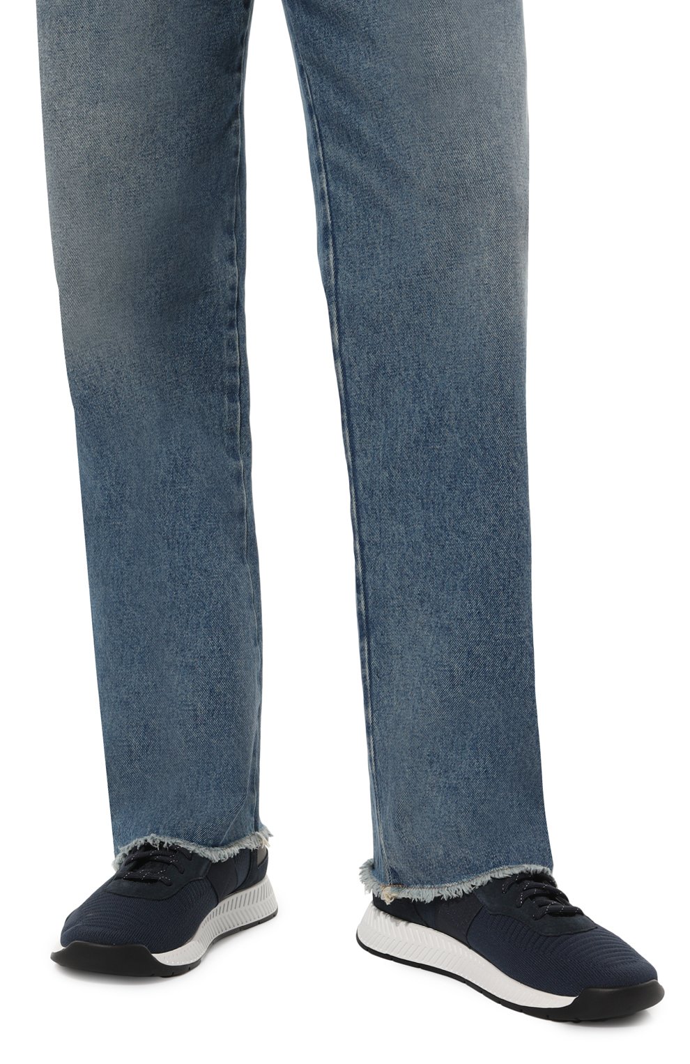 Текстильные кроссовки BOSS темно-синего цвета по цене 29950 руб., арт. 50498245, фото 3 Текстильные кроссовки BOSS, арт. 50498245, фото 3