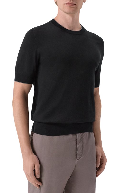 Хлопковый джемпер Brunello Cucinelli M29805200 Чёрный  M29805200 Фото 3