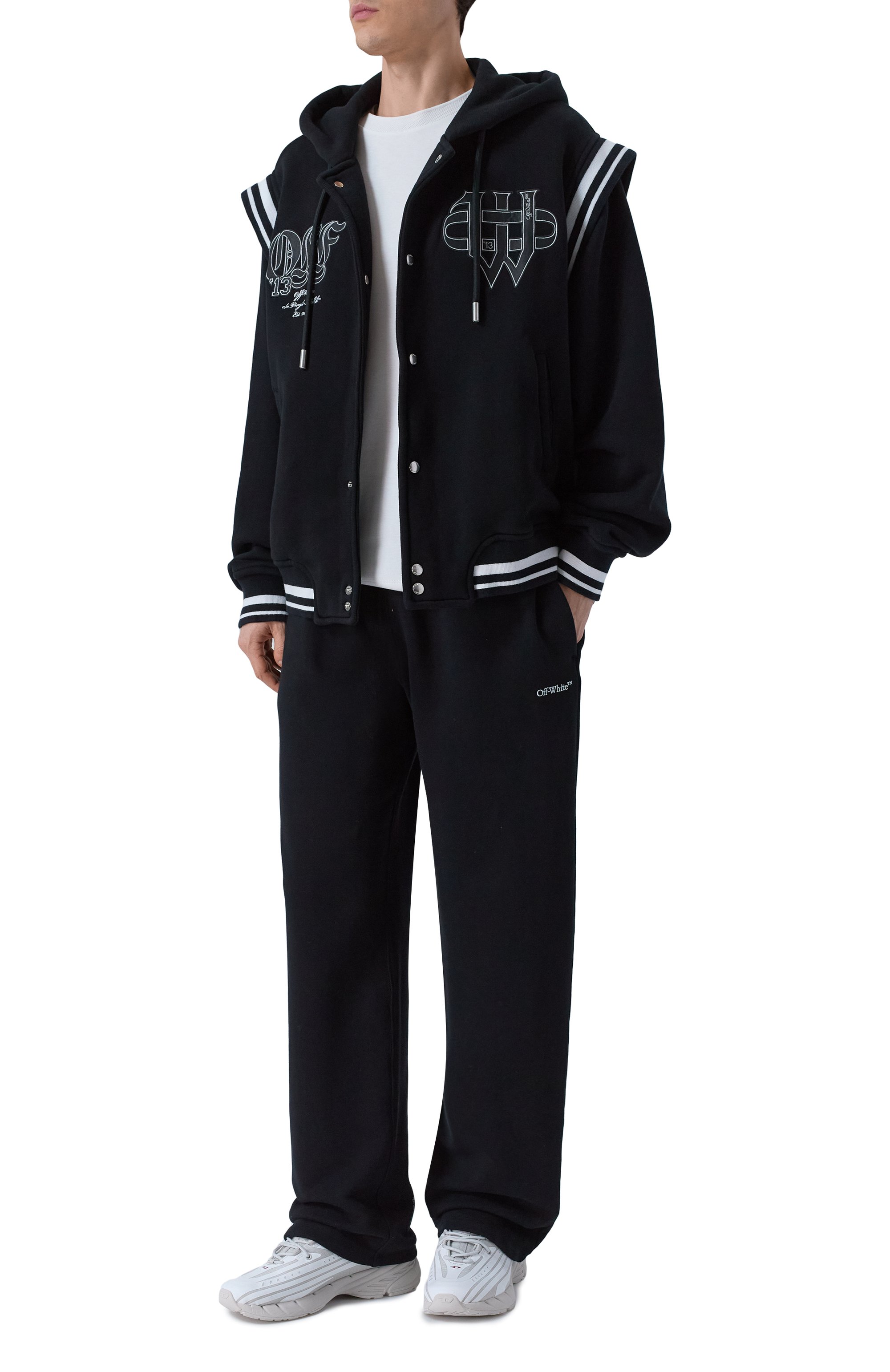 Хлопковая толстовка OFF-WHITE черного цвета по цене 123500 руб., арт. 0MEK003F25FLE001, фото 2 Хлопковая толстовка OFF-WHITE, арт. 0MEK003F25FLE001, фото 2