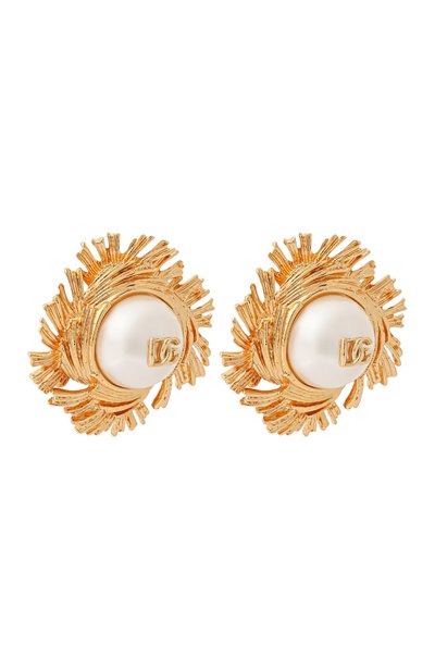 Клипсы DOLCE & GABBANA белого цвета по цене 139000 руб., арт. WES6S1/W1111, фото 3 Клипсы DOLCE & GABBANA, арт. WES6S1/W1111, фото 3