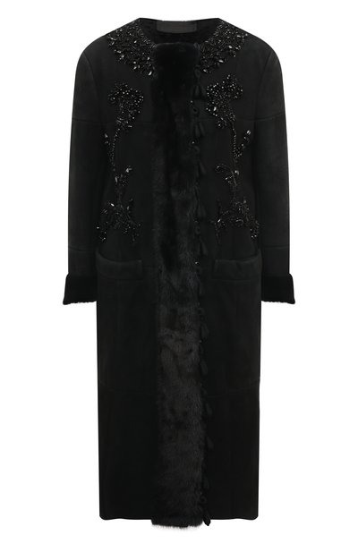 Женское пальто с отделкой из меха норки PRADA, арт. 56736-1MIV-F0002
