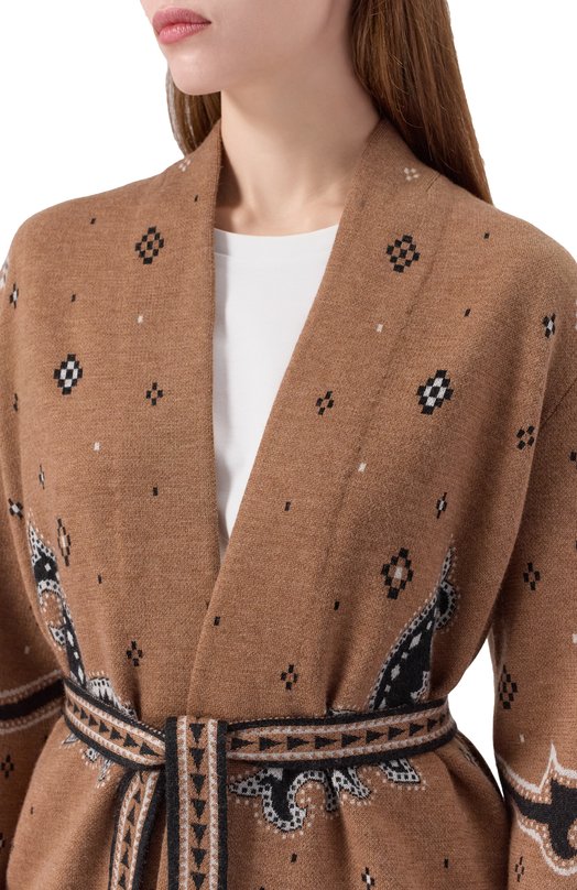 Шерстяной кардиган Zadig and Voltaire KWCA01638 Бежевый  KWCA01638 Фото 5