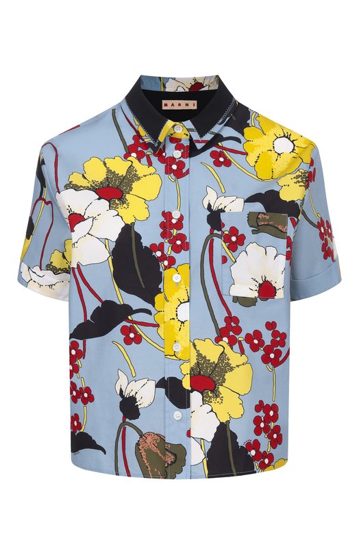 Хлопковая рубашка Marni CAMA0669QS/UTC581 Голубой CAMA0669QS/UTC581