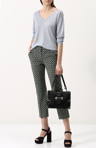 Пуловер свободного кроя с v-образным вырезом PRADA, арт. P24Q77-J2N-F0424, фото 2