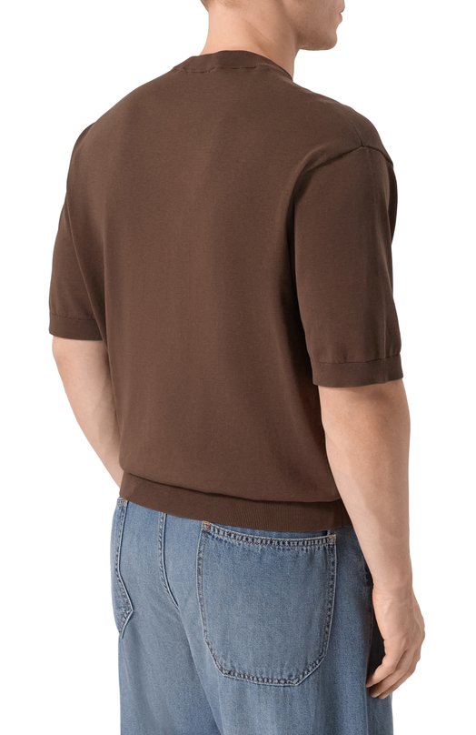 Хлопковый джемпер Laneus S6LAMAKE018 Коричневый  S6LAMAKE018 Фото 4