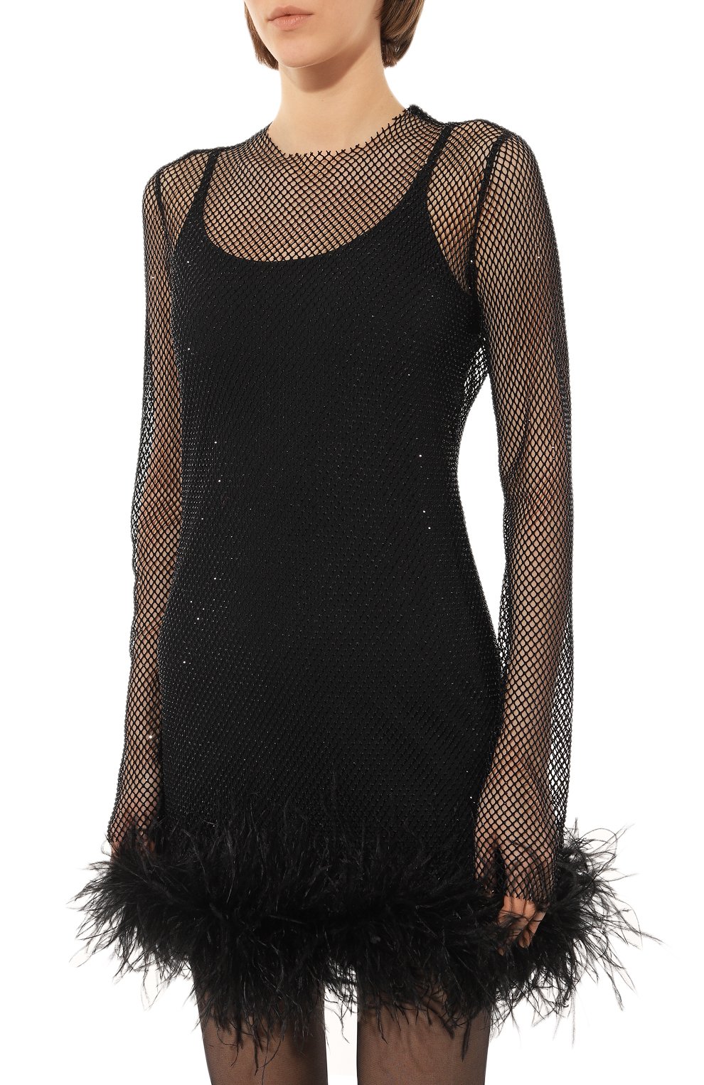 Платье с отделкой перьями ALINE, арт. AL151002-1, фото 3