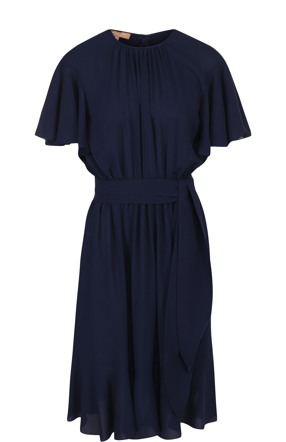 Приталенное шелковое мини-платье с поясом MICHAEL KORS COLLECTION, арт. KDK/422AKK552B, фото 1