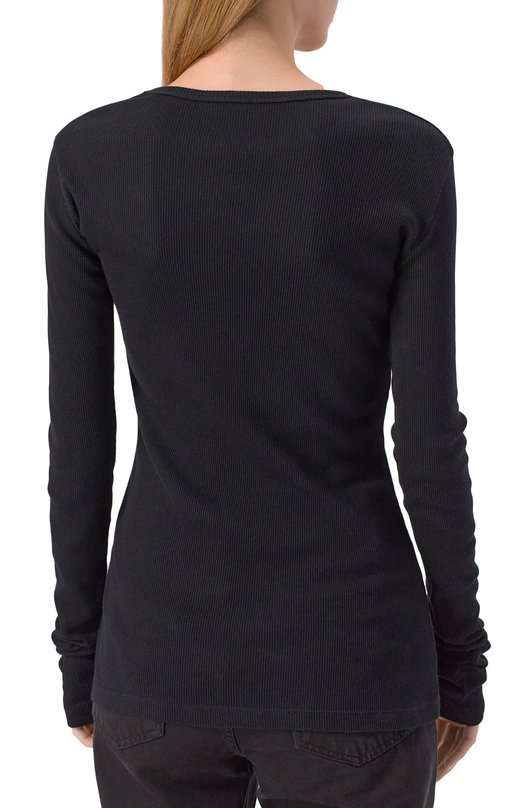 Хлопковый лонгслив Ann Demeulemeester B0011488/FA659 Чёрный  B0011488/FA659 Фото 4