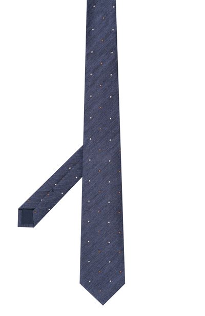 Галстук из шерсти и шелка CORNELIANI темно-синего цвета по цене 23600 руб., арт. 28U302/2A20326, фото 3 Галстук из шерсти и шелка CORNELIANI, арт. 28U302/2A20326, фото 3