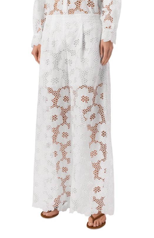 Хлопковые брюки Vika Gazinskaya SS26-17217 Белый  SS26-17217 Фото 3