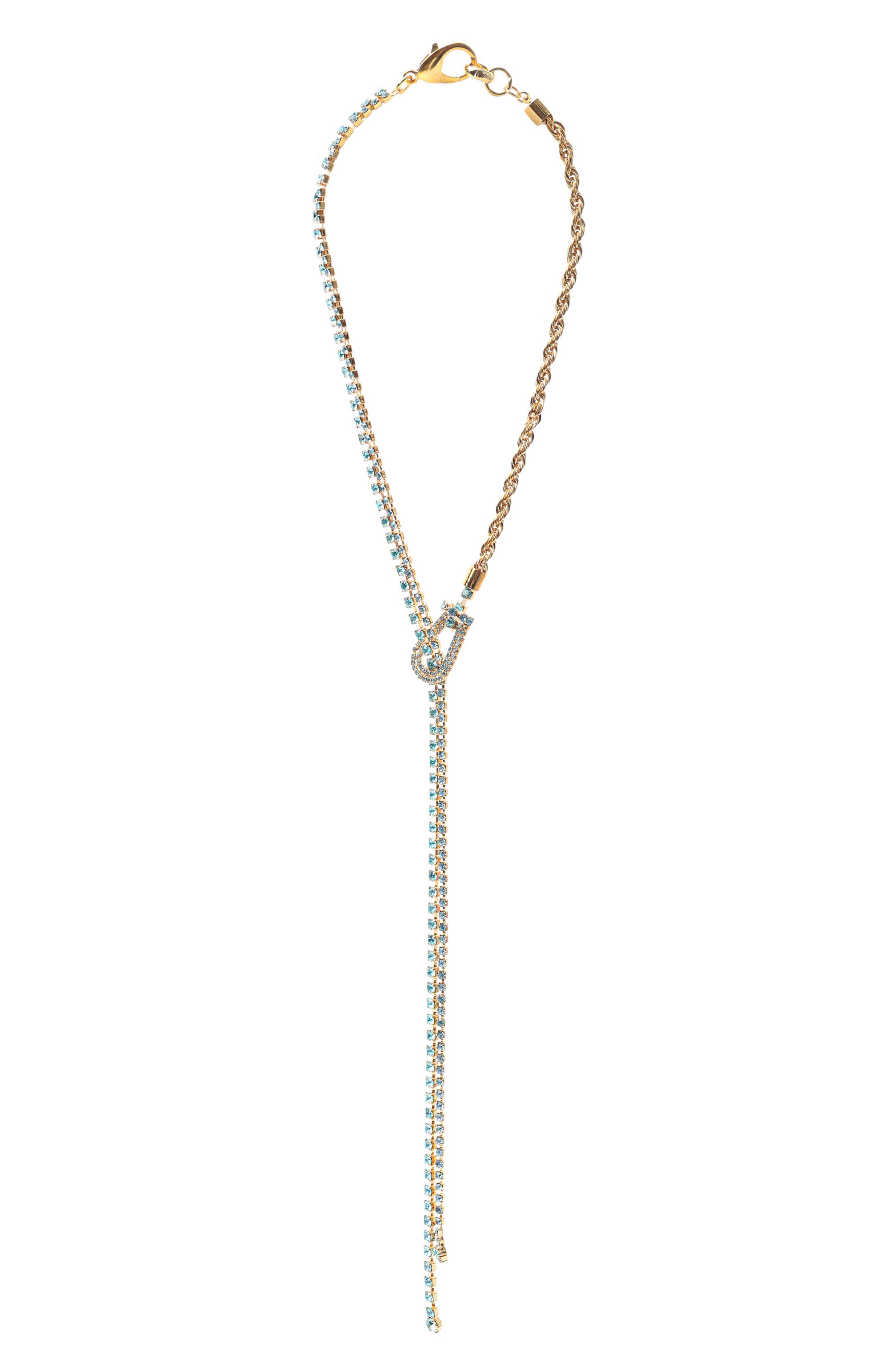 Колье CRYSTALLINE JEWELLERY голубого цвета по цене 15840 руб., арт. 587T, фото 1 Колье CRYSTALLINE JEWELLERY, арт. 587T, фото 1