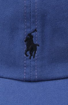 Детская хлопковая бейсболка POLO RALPH LAUREN синего цвета, арт. 323785653 | Фото 3 (Материал: Текстиль, Хлопок; Материал сплава: Проставлено; Нос: Не проставлено)