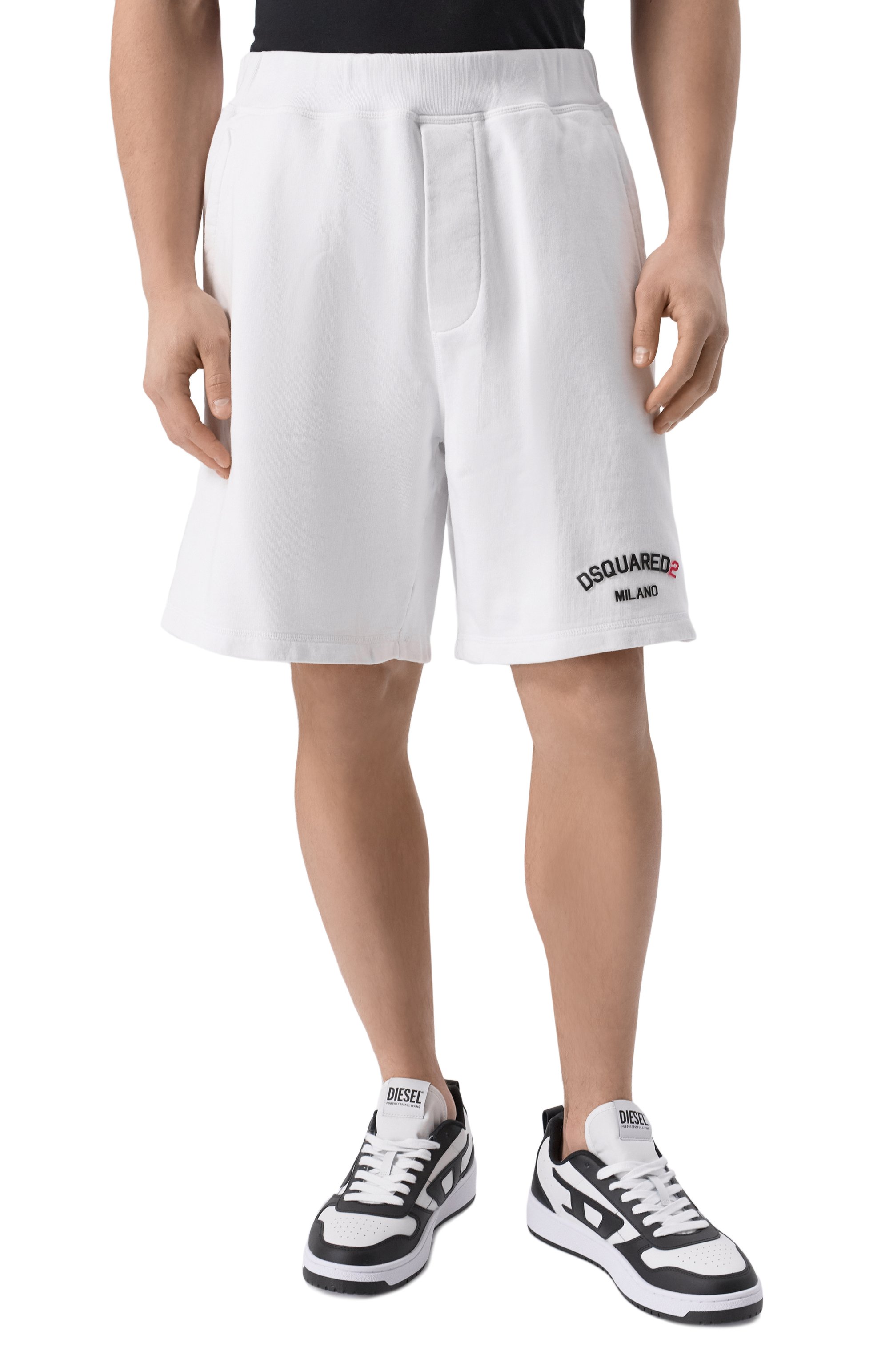 Хлопковые шорты DSQUARED2 белого цвета по цене 47950 руб., арт. S74MU0894/S25539, фото 3 Хлопковые шорты DSQUARED2, арт. S74MU0894/S25539, фото 3