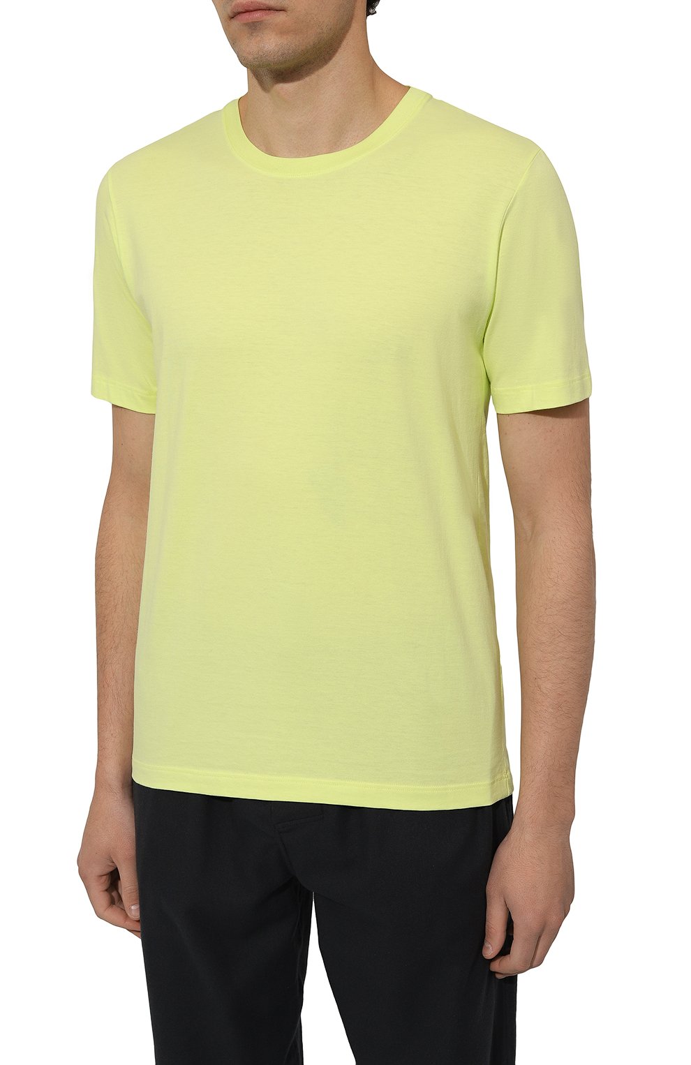 Хлопковая футболка HANRO желтого цвета по цене 9660 руб., арт. 075050, фото 3 Хлопковая футболка HANRO, арт. 075050, фото 3