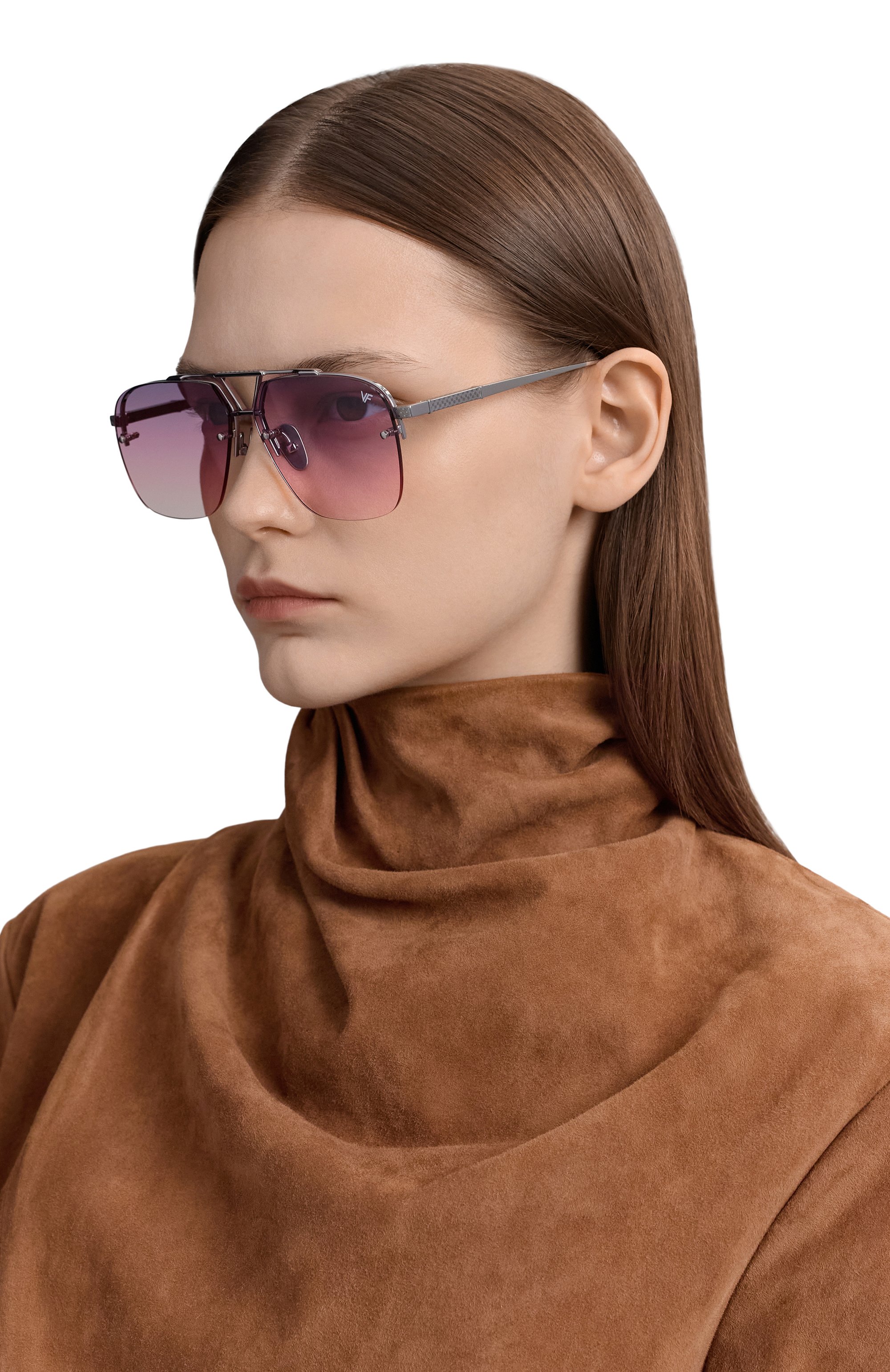 Солнцезащитные очки VINTAGE FRAMES, арт. FALC0N WHITE G0LD/PINK TRIPLE GRADIENT, фото 3