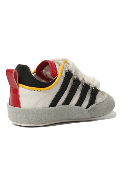 Кожаные пинетки DSQUARED2 белого цвета по цене 17550 руб., арт. 70680 VAR.2/15-16, фото 3 Кожаные пинетки DSQUARED2, арт. 70680 VAR.2/15-16, фото 3