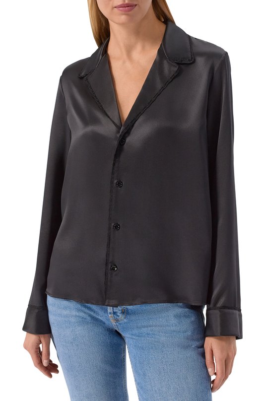 Атласная блузка Saint Laurent 856270/Y7G27 Чёрный  856270/Y7G27 Фото 3