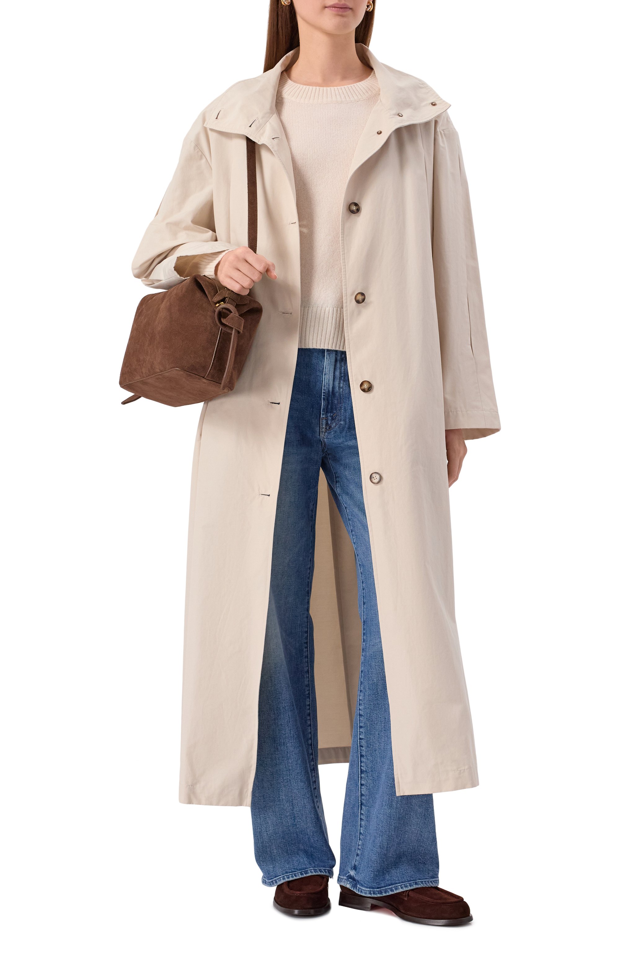 Плащ 12 STOREEZ кремового цвета по цене 35000 руб., арт. 130038, фото 2 Плащ 12 STOREEZ, арт. 130038, фото 2