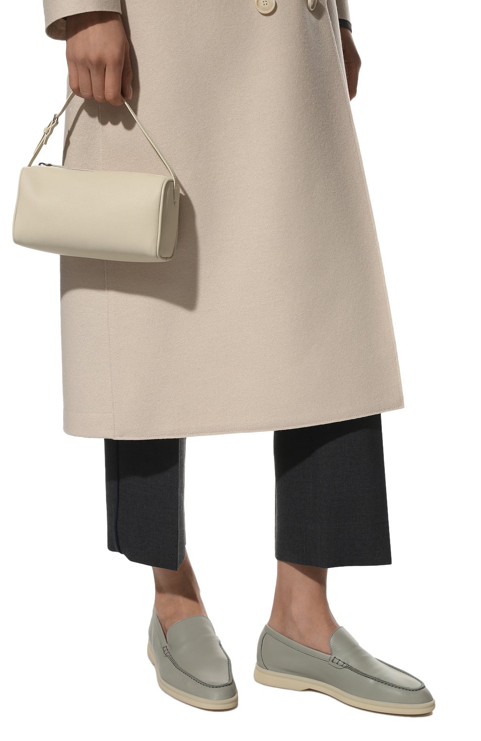 Кожаные лоферы summer walk LORO PIANA светло-зеленого цвета по цене 54650 руб., арт. FAI0323, фото 3 Кожаные лоферы summer walk LORO PIANA, арт. FAI0323, фото 3