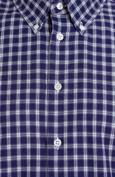 Хлопковая рубашка в клетку с воротником button-down TURNBULL & ASSER, арт. SHI150-BB570, фото 5