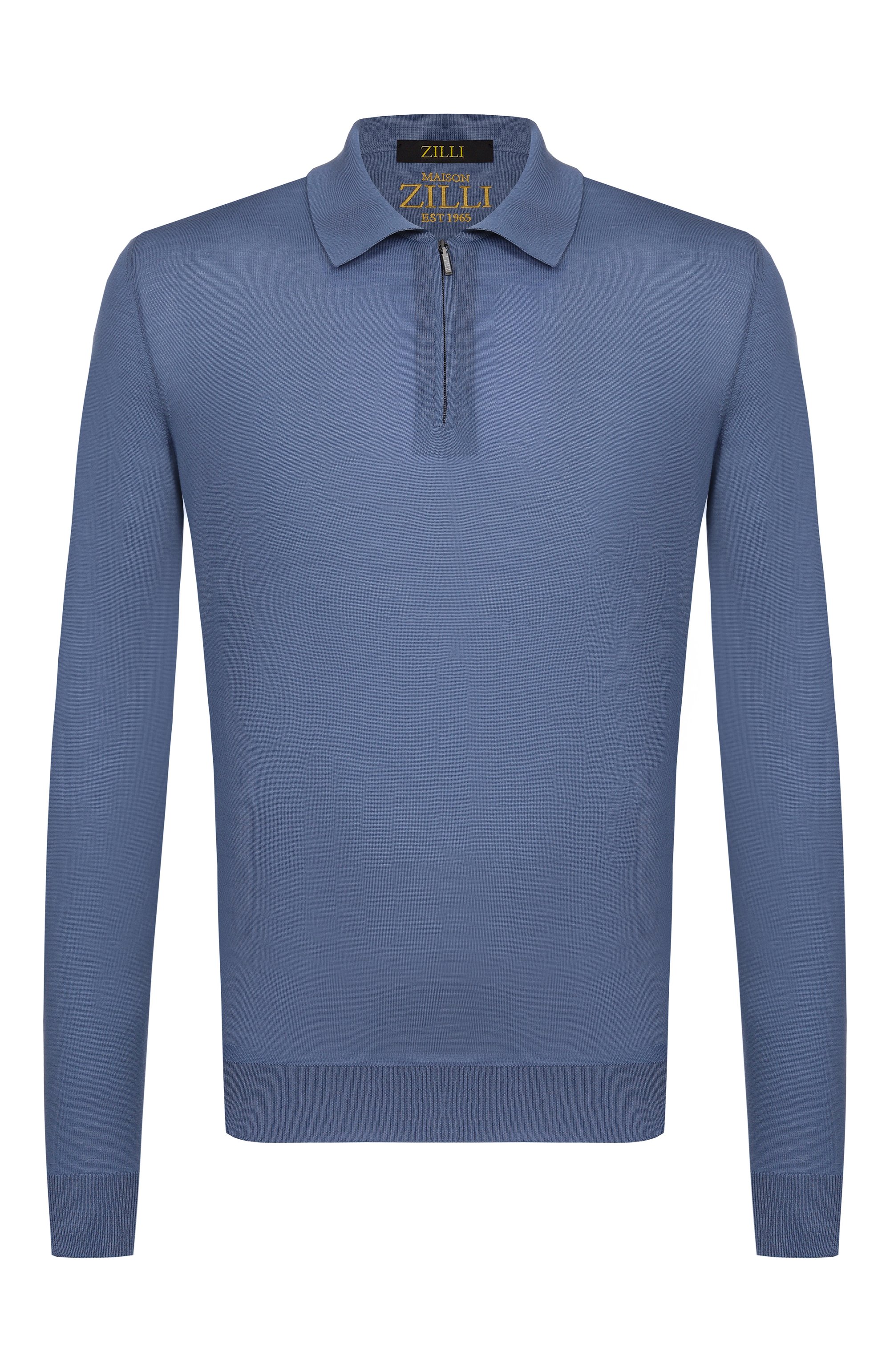 Шерстяное поло ZILLI синего цвета по цене 150000 руб., арт. KZP001M0202VLIP00, фото 1 Шерстяное поло ZILLI, арт. KZP001M0202VLIP00, фото 1