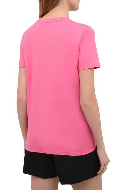 Хлопковая футболка BALMAIN розового цвета по цене 29950 руб., арт. VF11350/B019, фото 4 Хлопковая футболка BALMAIN, арт. VF11350/B019, фото 4