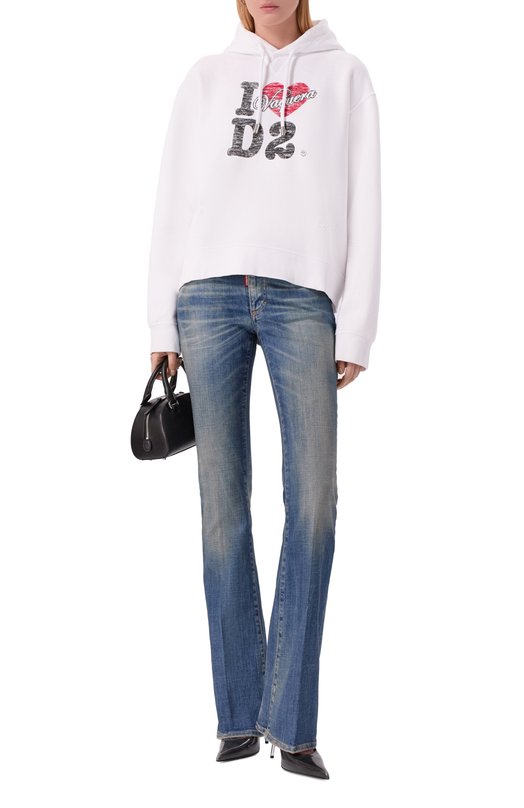 Хлопковое худи Dsquared2 S72GU0504/S25516 Белый  S72GU0504/S25516 Фото 2