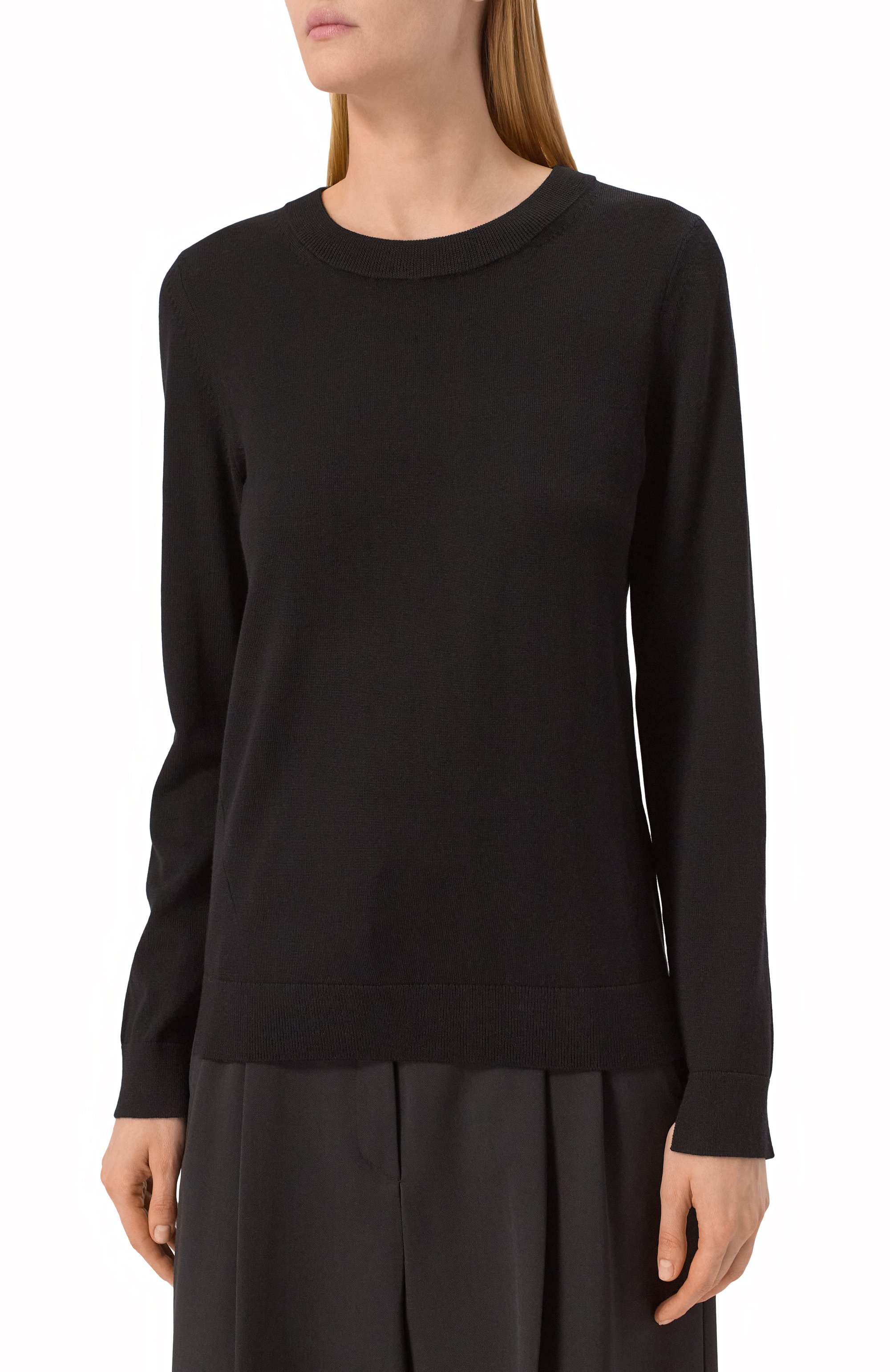 Шерстяной пуловер BOSS черного цвета по цене 19950 руб., арт. 50492551, фото 3 Шерстяной пуловер BOSS, арт. 50492551, фото 3