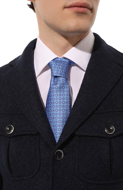 Шелковый галстук KITON синего цвета по цене 28050 руб., арт. UCRVKLC01I55, фото 2 Шелковый галстук KITON, арт. UCRVKLC01I55, фото 2