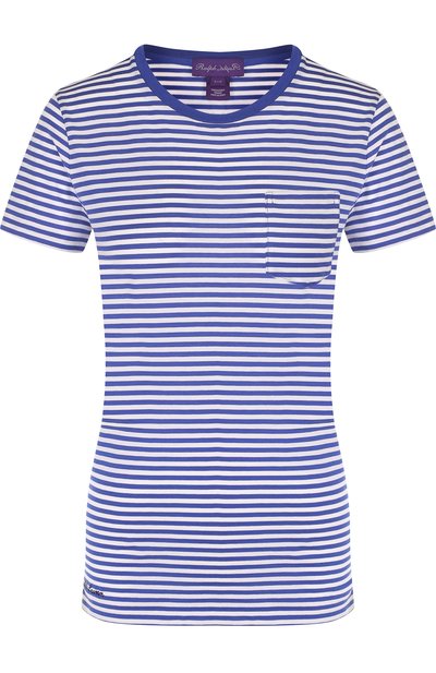 Женская хлопковая футболка в полоску с круглым вырезом RALPH LAUREN, арт. 290708491