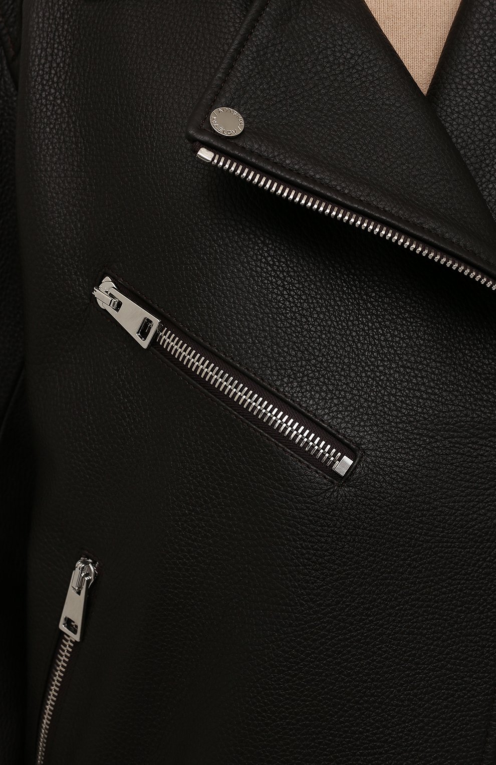 Кожаная куртка MASLOV темно-коричневого цвета по цене 226600 руб., арт. SMW99, фото 5 Кожаная куртка MASLOV, арт. SMW99, фото 5