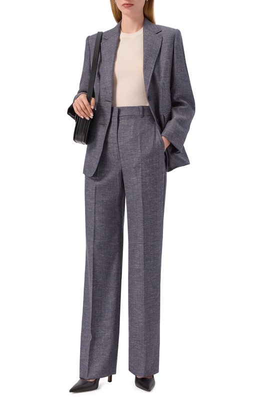 Брюки из шерсти и вискозы Max Mara Studio EZIANA Синий  EZIANA Фото 2