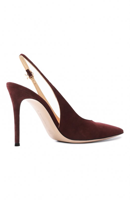 Замшевые туфли Ribbon Sling 95 Gianvito Rossi G95532.95RIC.XCKRYMK Бордовый  G95532.95RIC.XCKRYMK Фото 5