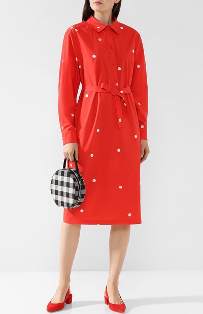 Хлопковое платье-рубашка с поясом в горох NINA DONIS, арт. 38ND35, фото 2