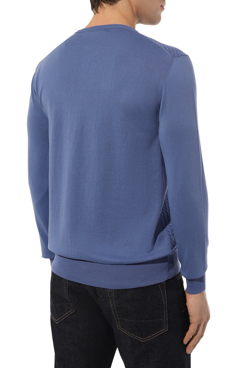 Хлопковый джемпер CORNELIANI синего цвета по цене 35150 руб., арт. 91M506-3125131, фото 4 Хлопковый джемпер CORNELIANI, арт. 91M506-3125131, фото 4