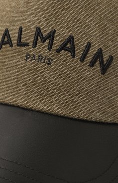 Мужская х�лопковая бейсболка BALMAIN хаки цвета, арт. CH1XA015/MB38 | Фото 4 (Материал: Текстиль, Хлопок; Материал сплава: Проставлено; Нос: Не проставлено)