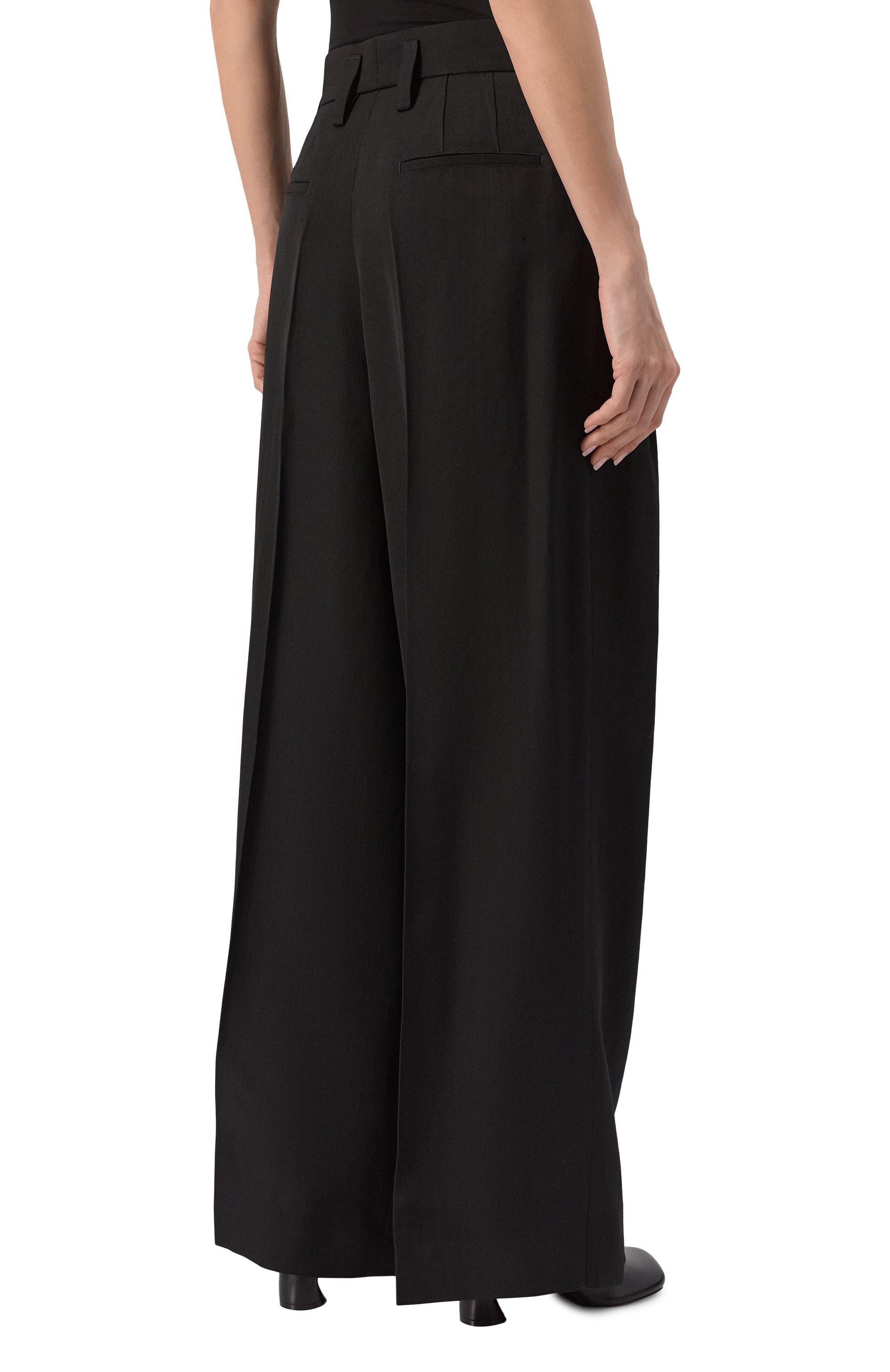 Брюки из вискозы и шелка JIL SANDER черного цвета по цене 259500 руб., арт. J03KA0292/J65005, фото 4 Брюки из вискозы и шелка JIL SANDER, арт. J03KA0292/J65005, фото 4