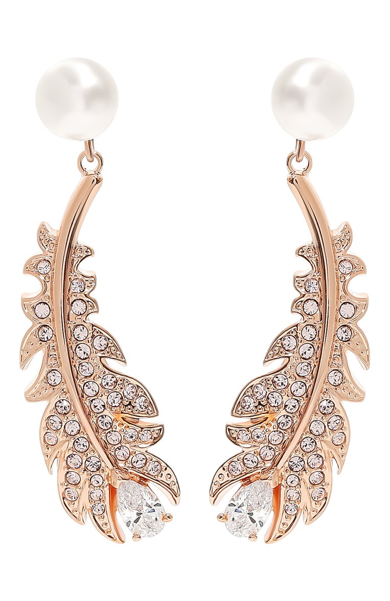 Женские серьги nice drop SWAROVSKI золотого цвета, арт. 5663487 | Фото 1 (Региональные ограничения белый список (Axapta Mercury): Не проставлено; Нос: Не проставлено; Материал: Металл, Кристаллы)