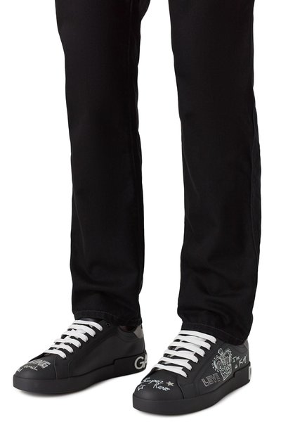 Кожаные кеды portofino DOLCE & GABBANA, арт. CS1760/AZ268, фото 3